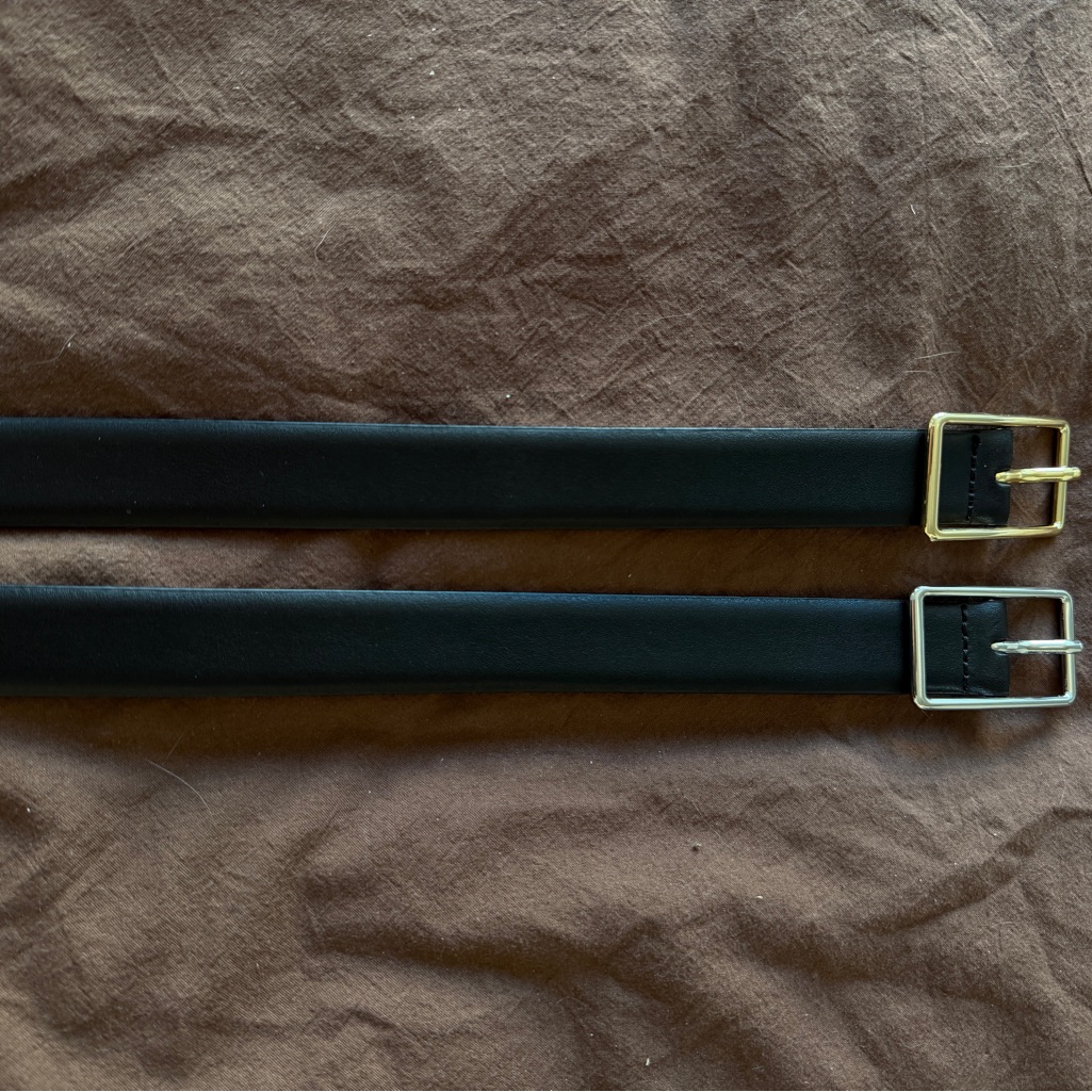 HM Black LeatherLook Belts With Metal Buckles